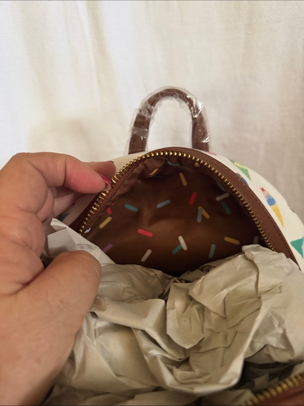 Disney Princess waffle ice creams Loungefly Backpack - NWT - Picture 4 of 4